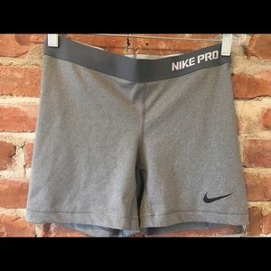 Gray nike pro dri fit shorts